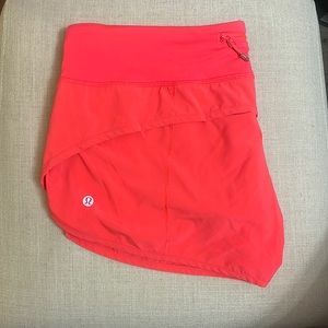 Lululemon Speed Shorts- Electric Coral